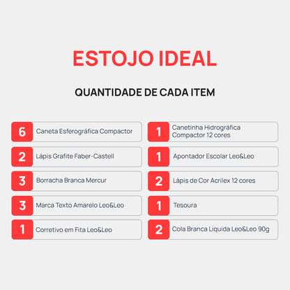 Kit Estojo Ideal - Material Escolar